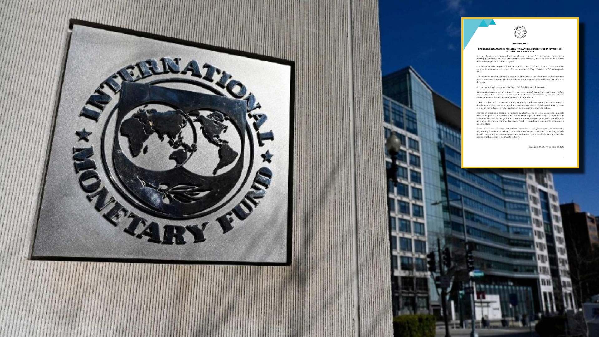 FMI aprueba desembolso millonario para Honduras tras tercera evaluación de acuerdo económico