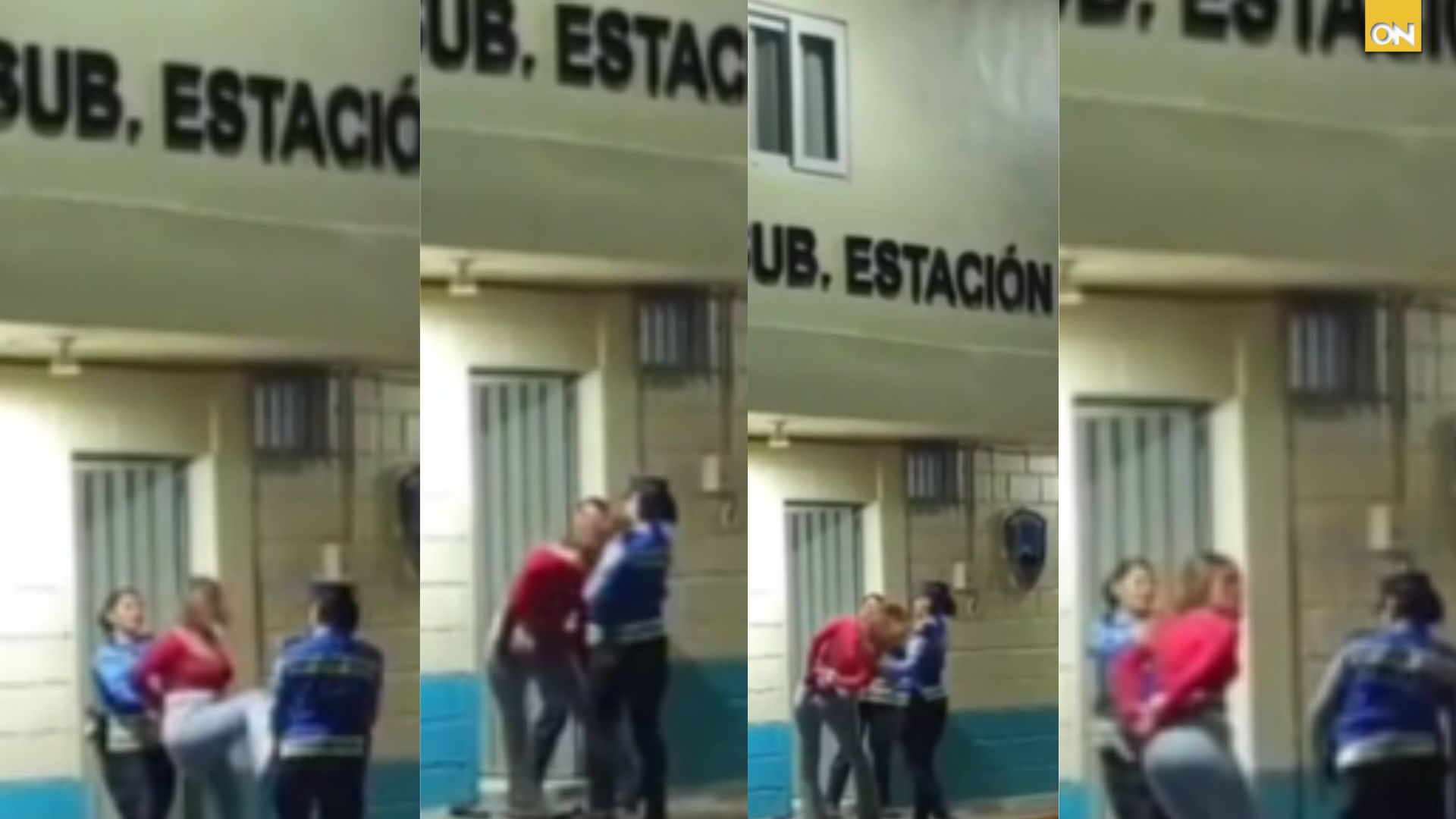 mujer golpes policía