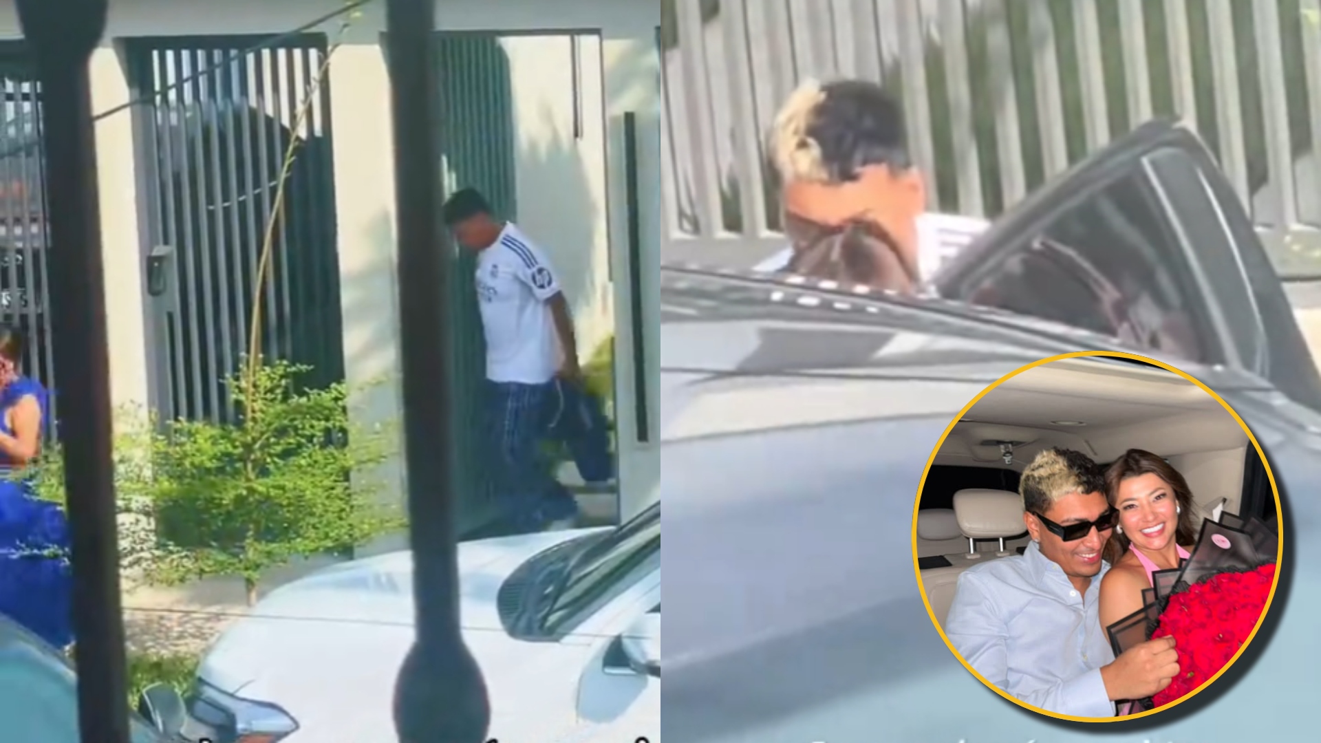 Milagro Flores y Supremo son captados saliendo de vivienda y despidiéndose con beso