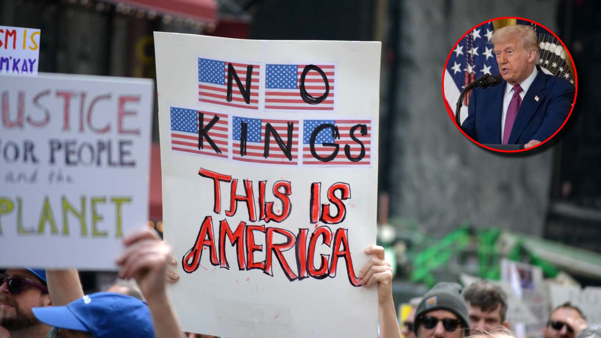 En pleno cumpleaños de Donald Trump, se desarrollan manifestaciones de No Kings Day