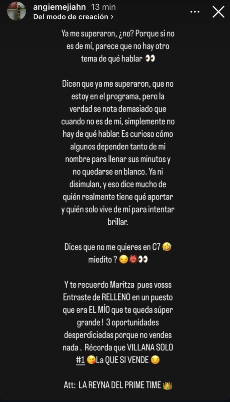 Angie estalla contra Maritza y le recuerda que “entró de relleno” en Calle 7 Honduras