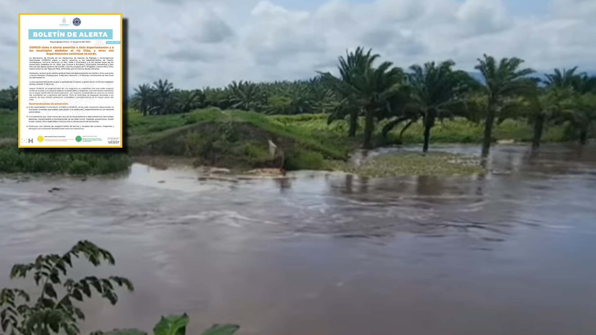 Copeco eleva a alerta amarilla varios sectores del país