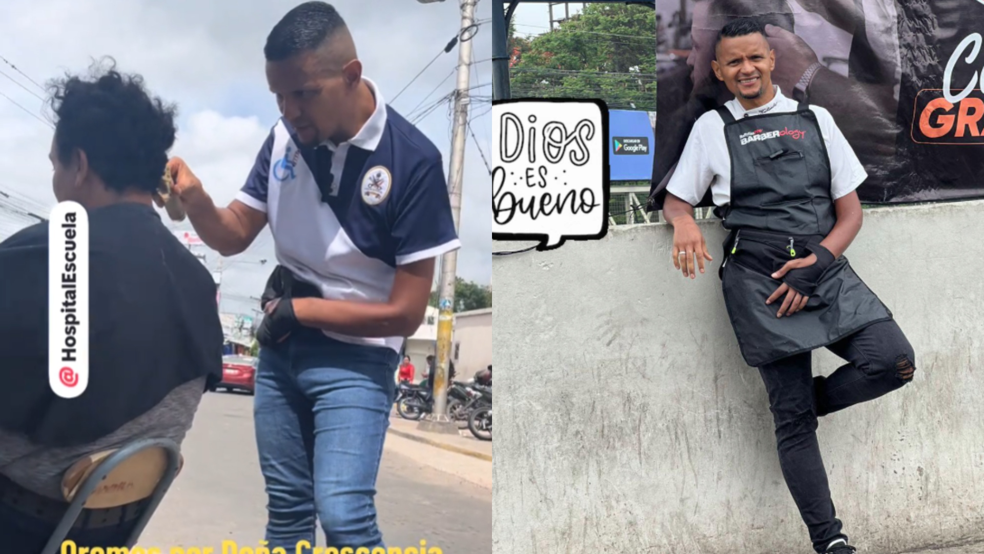 hondureño regala cortes de cabello fuera del Hospital Escuela y conmueve en redes