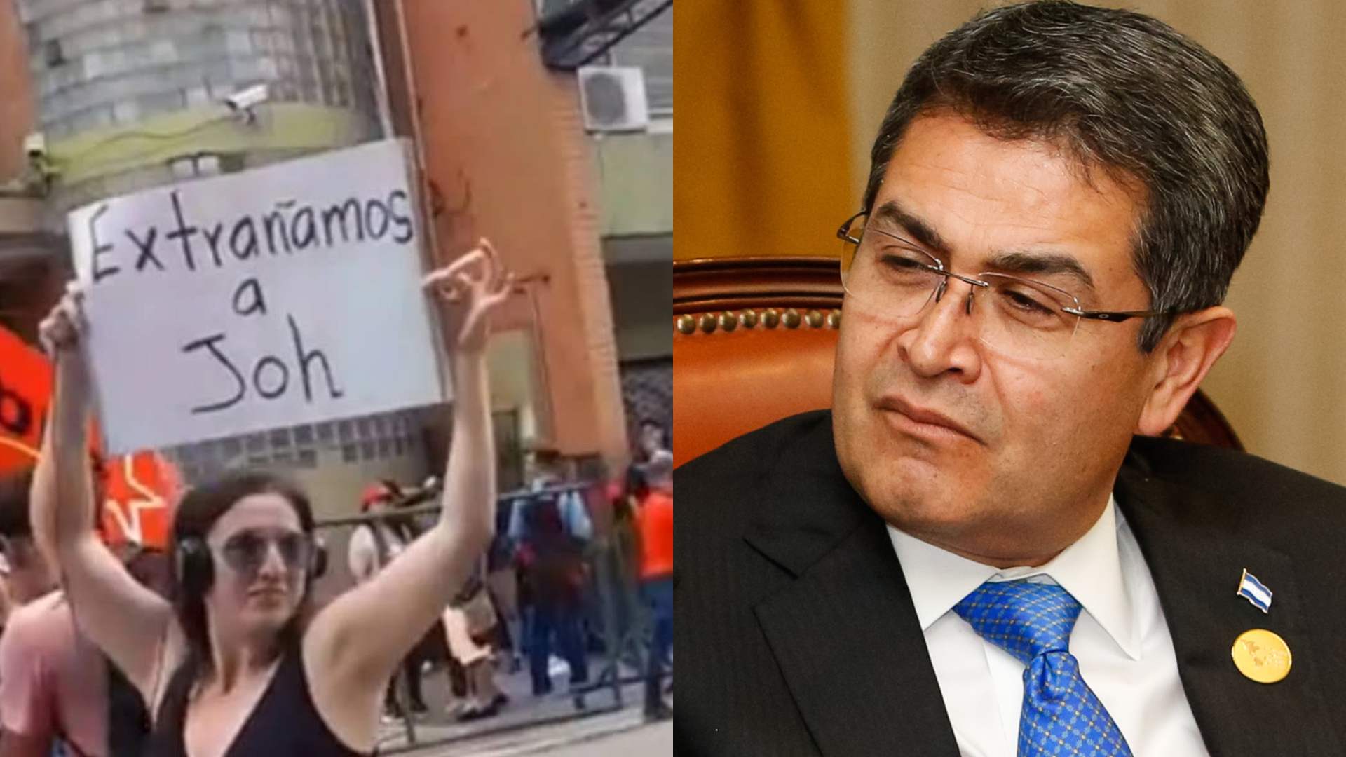 Viral: Pancarta de Juan Orlando Hernández en marcha de Libre