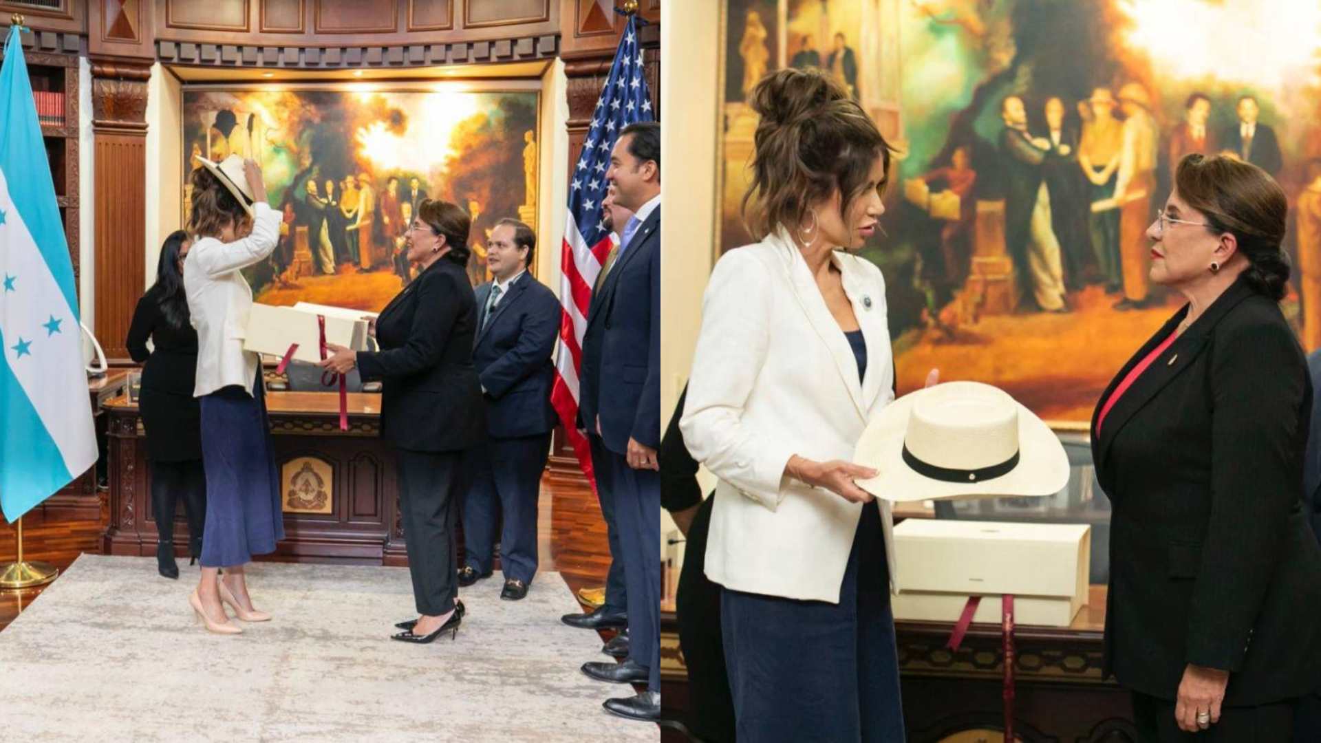 Regalo que presidenta Xiomara Castro le dio a Kristi Noem