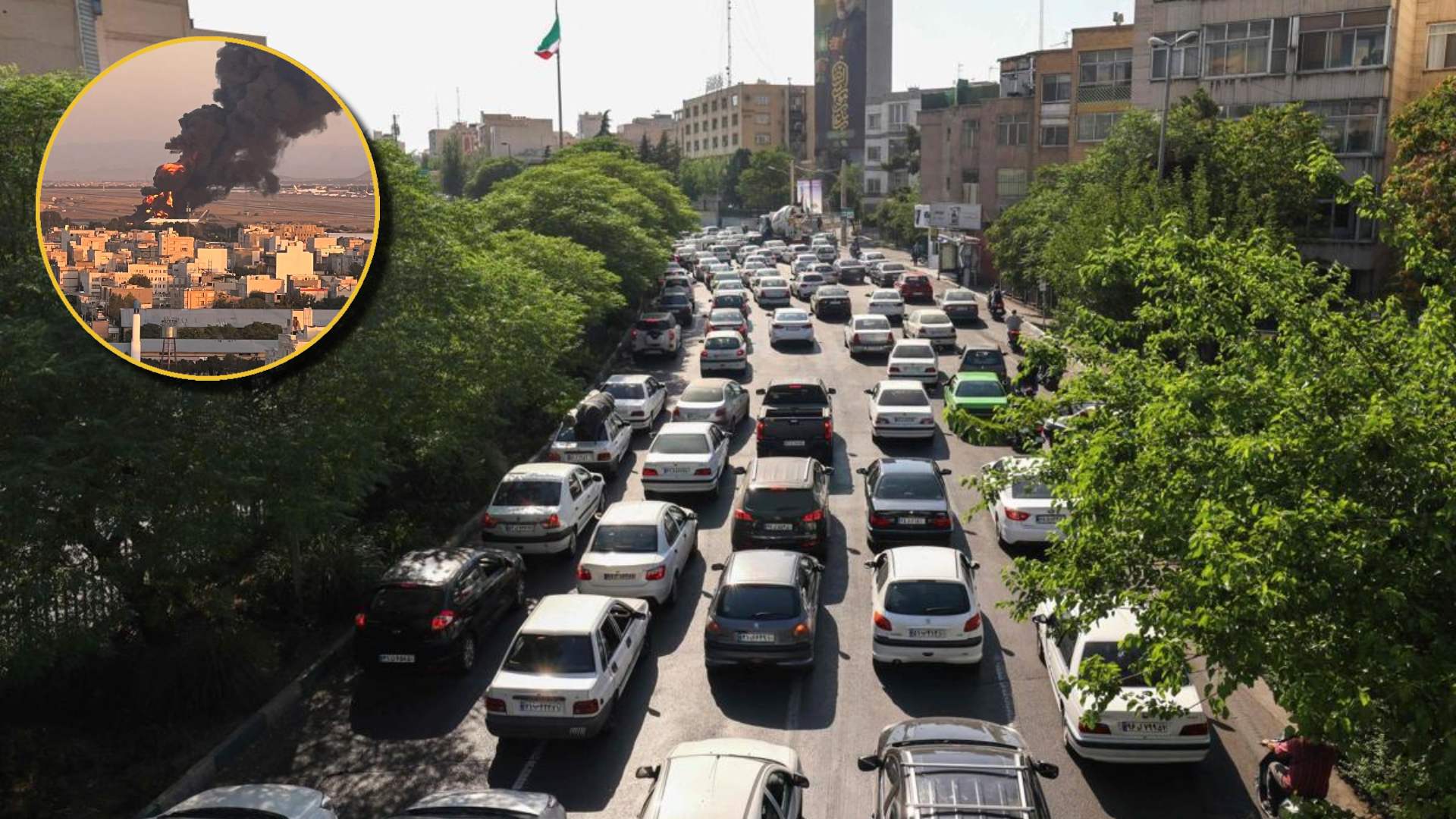 Teherán en fuga, largas filas y pánico tras bombardeos