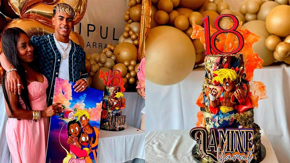Así es la espectacular tarta de cumpleaños de Lamine Yamal