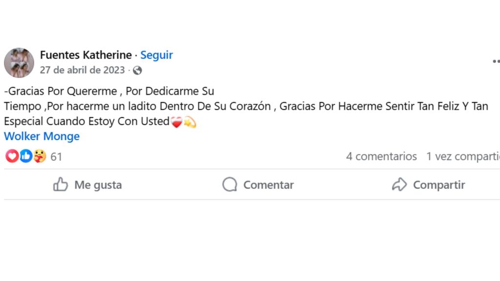 El último video de Katherine Fuentes dedicado a su pareja antes de ser hallada calcinada en San Pedro Sula