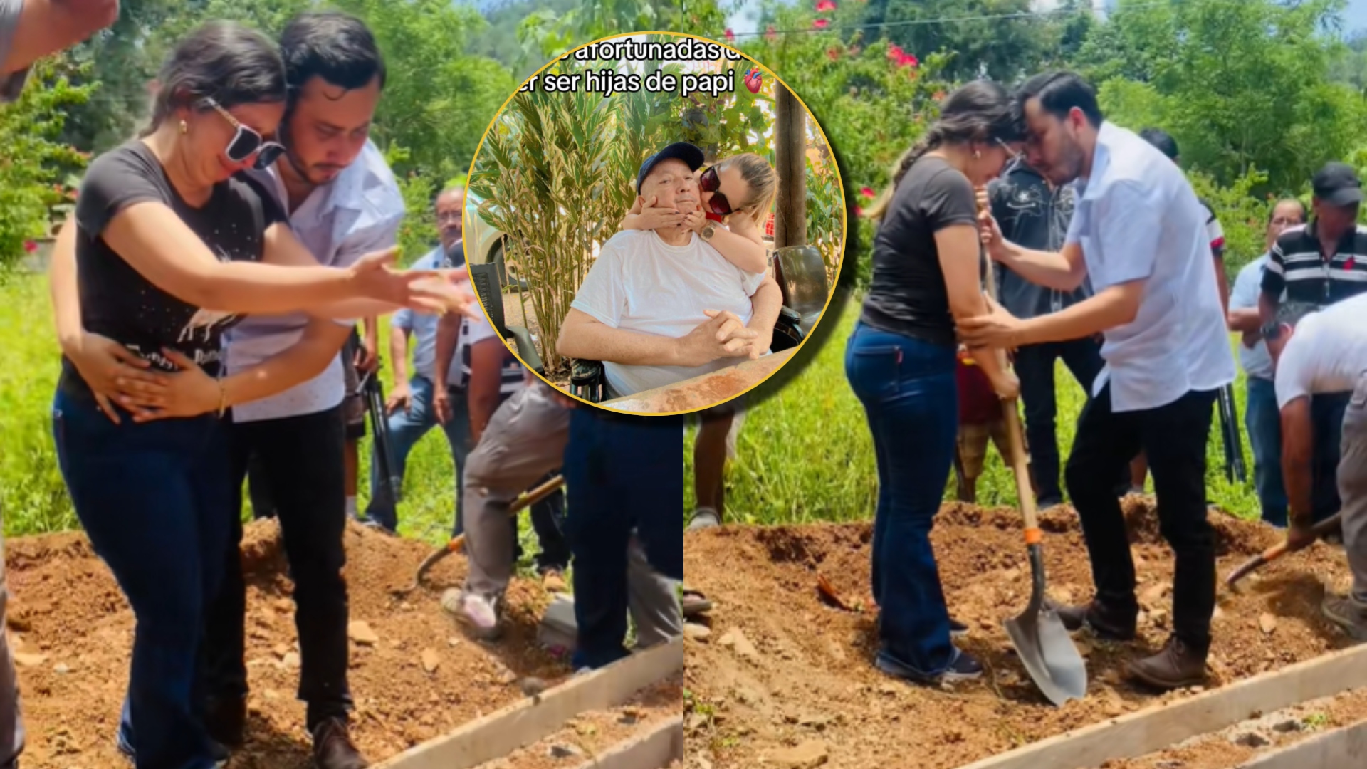 Hondureña conmueve con emotivo video al darle el último adiós a su padr