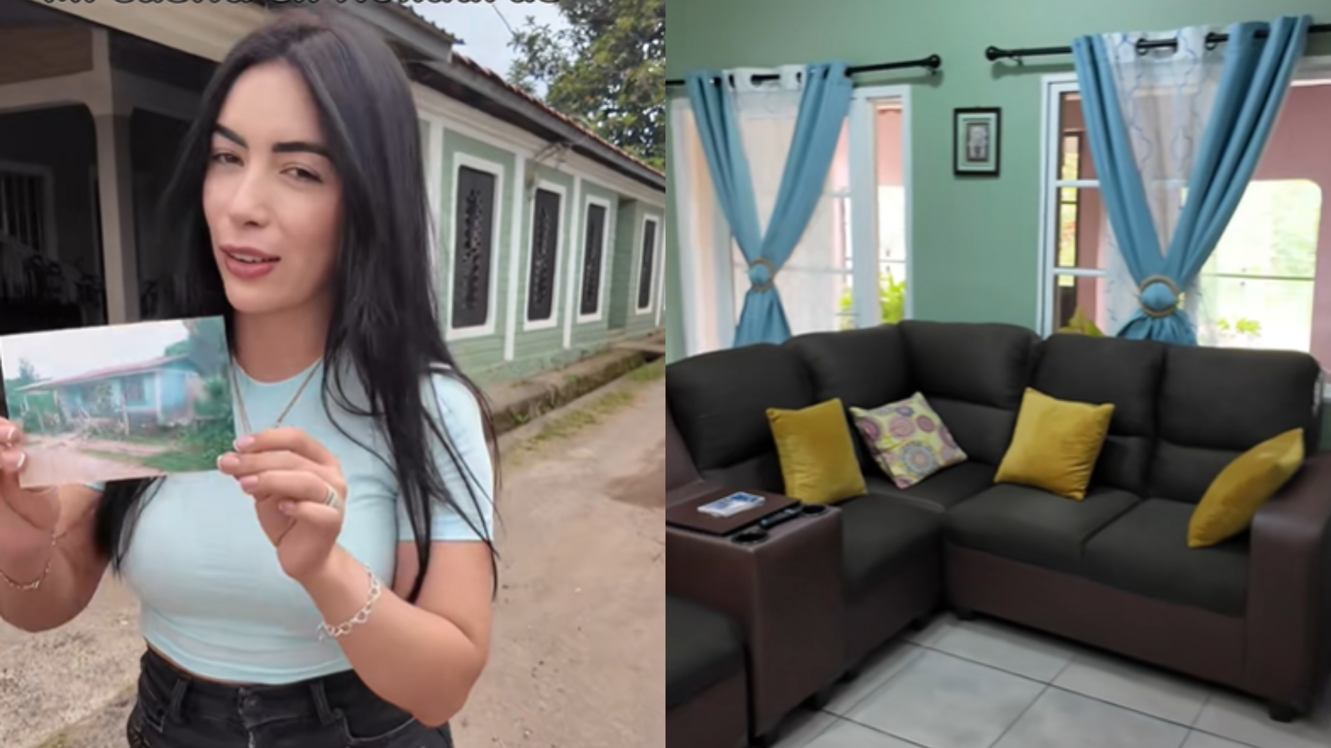 Hondureña presume la casa que construyó para sus padres tras una década en EE UU