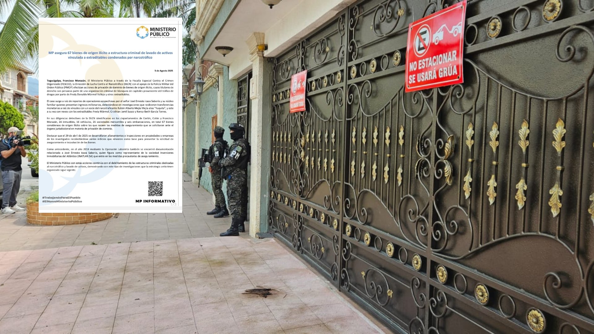 Ministerio Público asegura 67 bienes ligados a red de lavado vinculada a extraditables