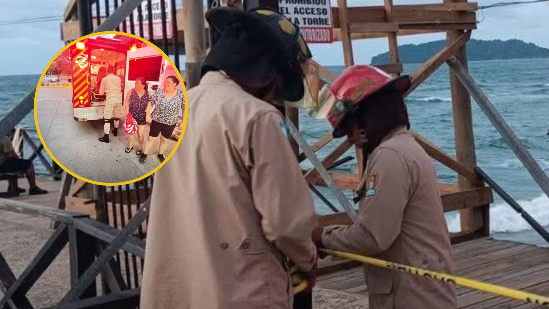 Tres mujeres resultan heridas tras colapso de muelle en Tela; autoridades restringen el paso