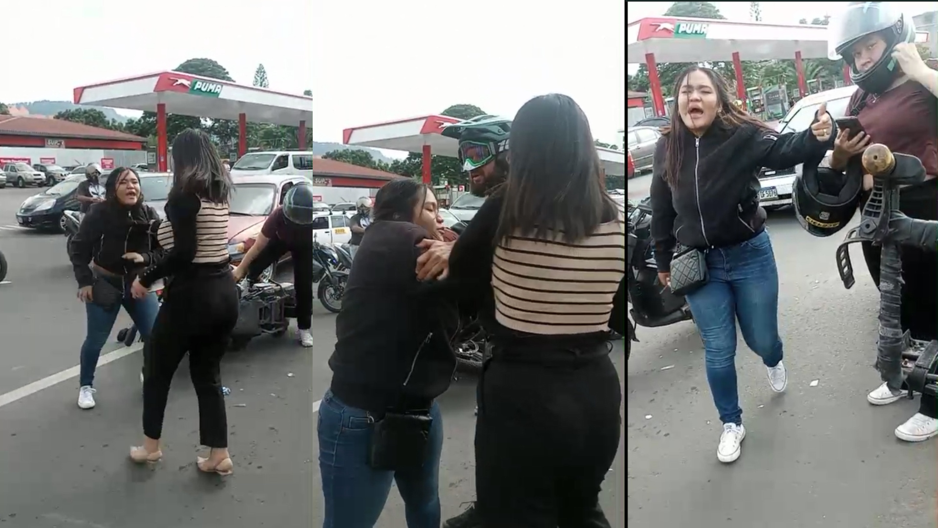 "De aquí nadie se va": Mujeres se van a los gritos y empujones después de choque en bulevar Morazán (VIDEO)