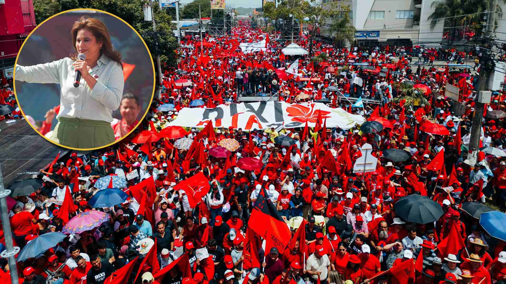 Rixi Moncada vaticina triunfo de Libre durante marcha