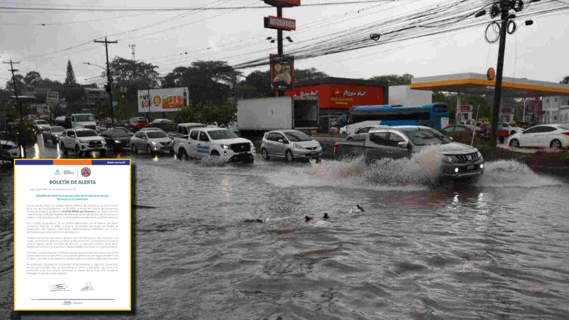 Autoridades extienden alerta en el Distrito Central ante persistencia de lluvias