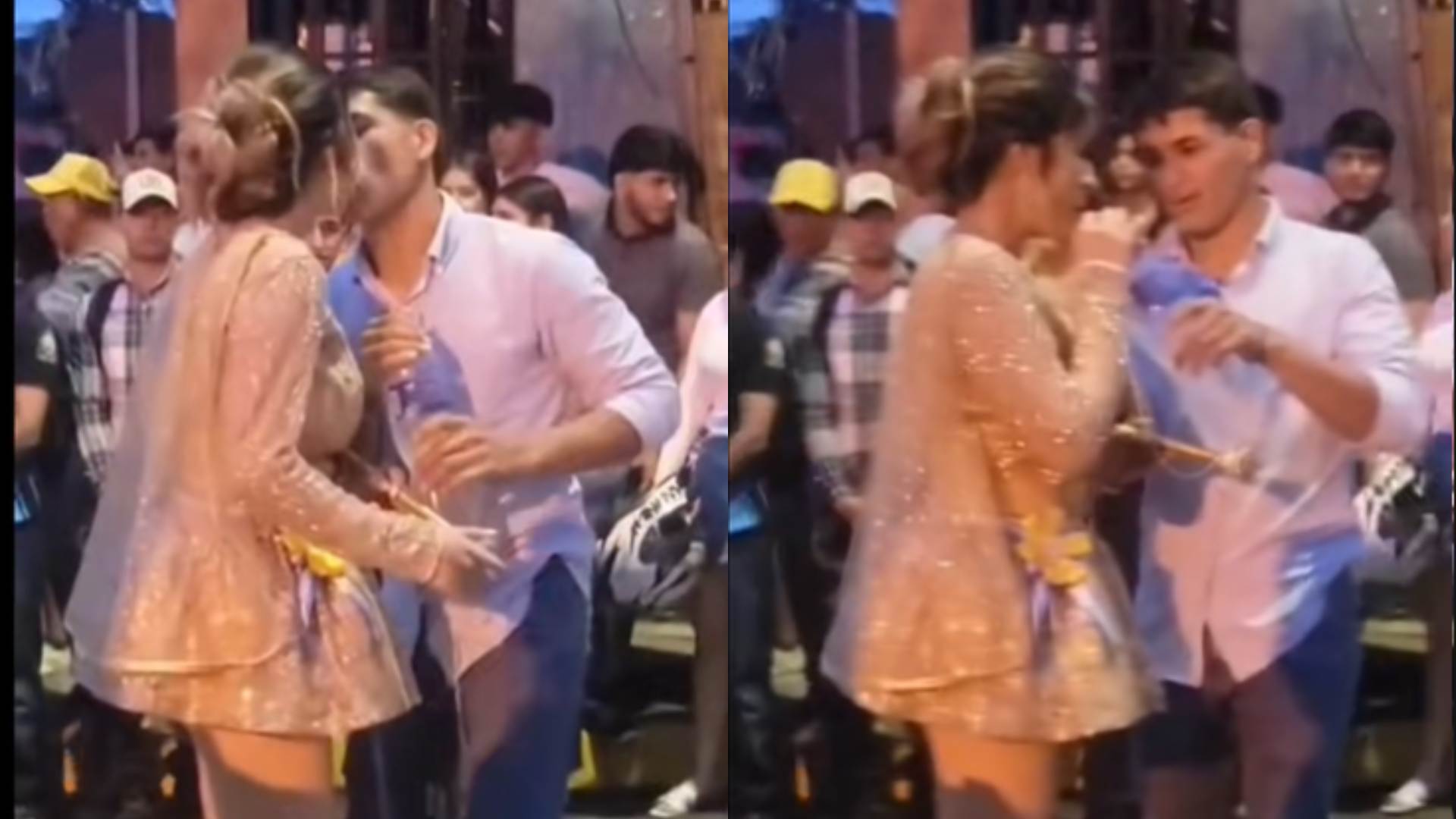 Joven se vuelve viral al cuidar a su novia palillona durante los desfiles patrios en Santa Bárbara