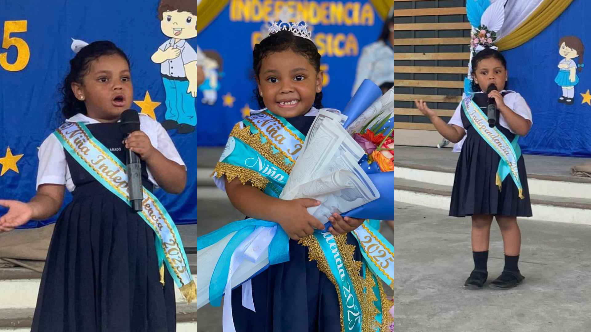 Con solo 6 años, niña ceibeña deslumbra con su oratoria en actos de Independencia