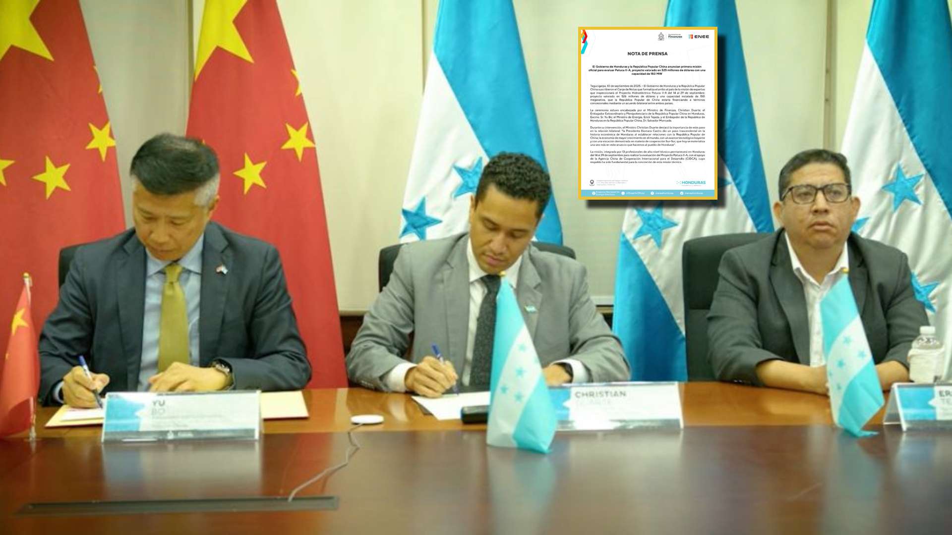 Cooperación Honduras–China: Misión oficial a evaluar Patuca II