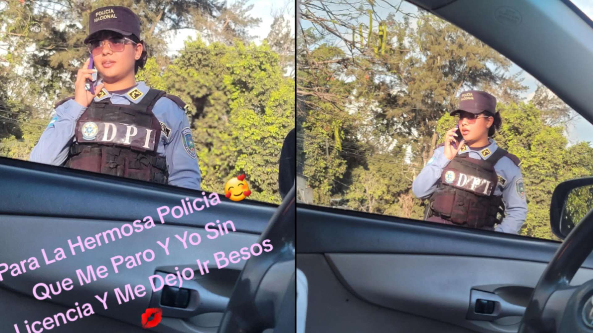 Policía hondureña se viraliza tras dejar ir a conductora sin papeles y causa polémica
