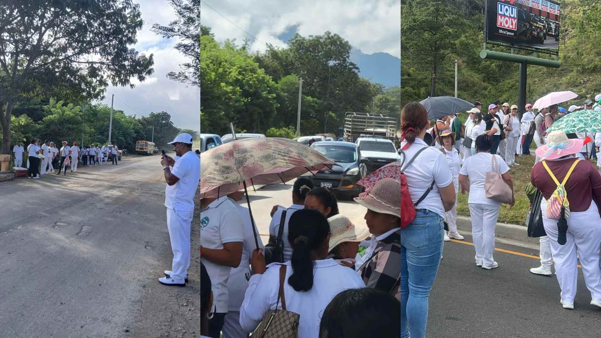 Protestas de enfermeras y enfermeros paralizan carreteras en varias regiones de Honduras