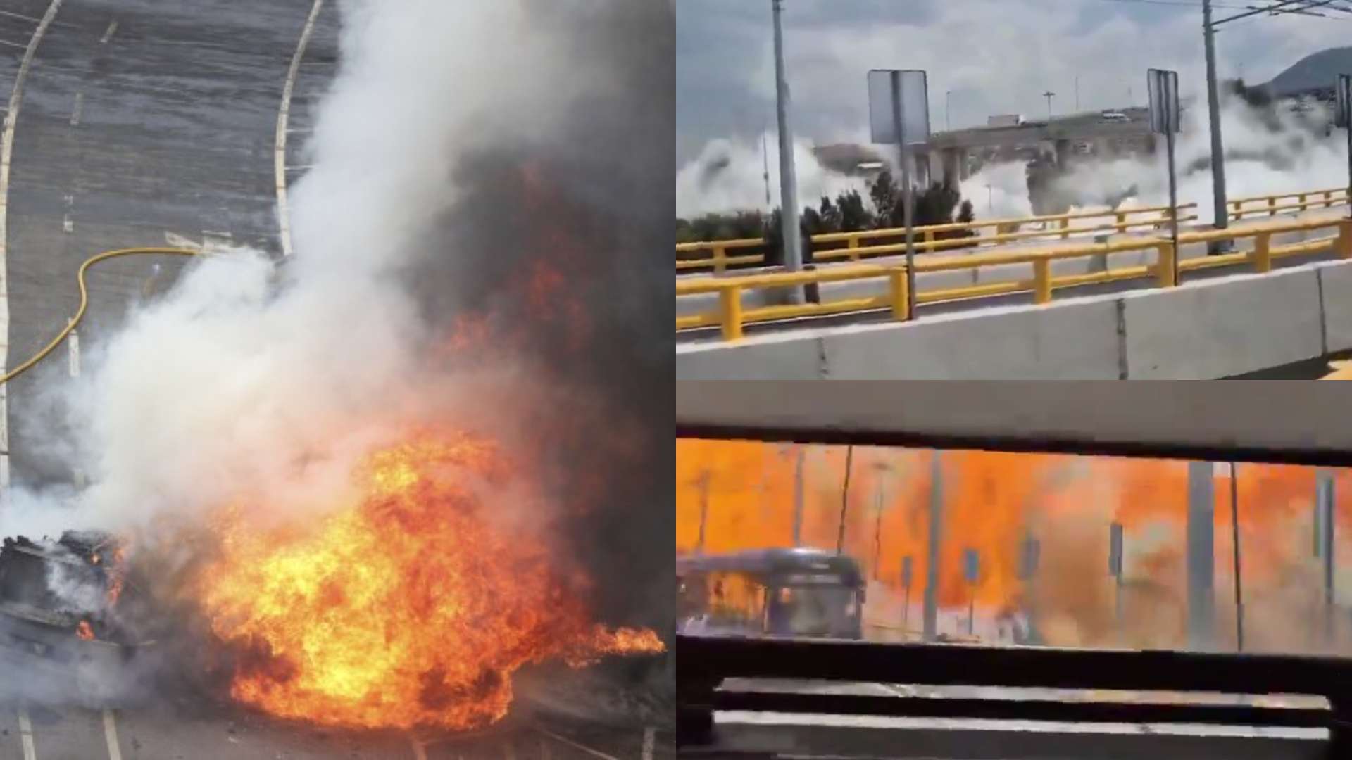 “Ola de fuego”: Graban angustiante video durante explosión de camión de gas en Ciudad de México
