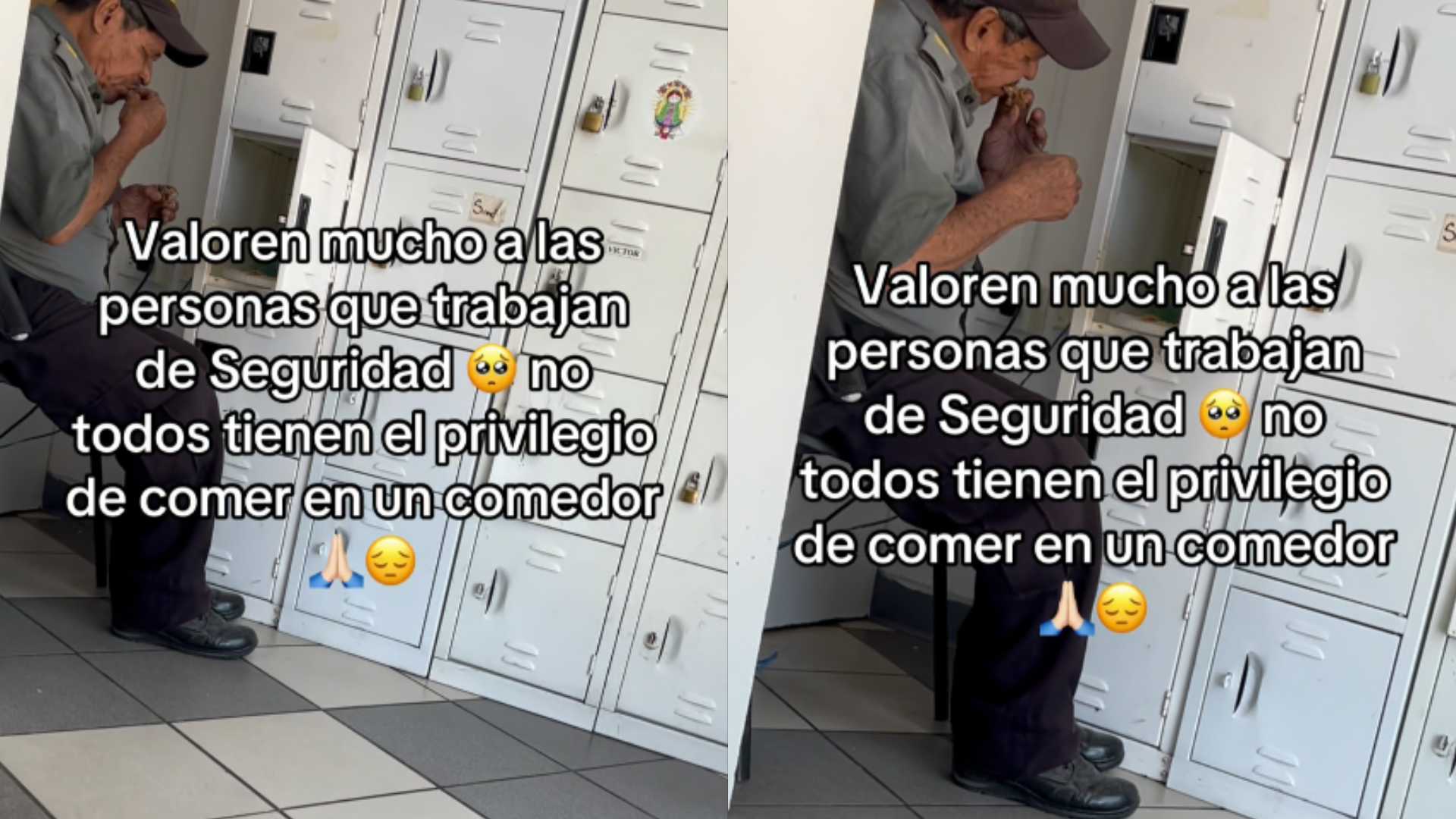 Guardia hondureño usa locker para almorzar y genera reacciones