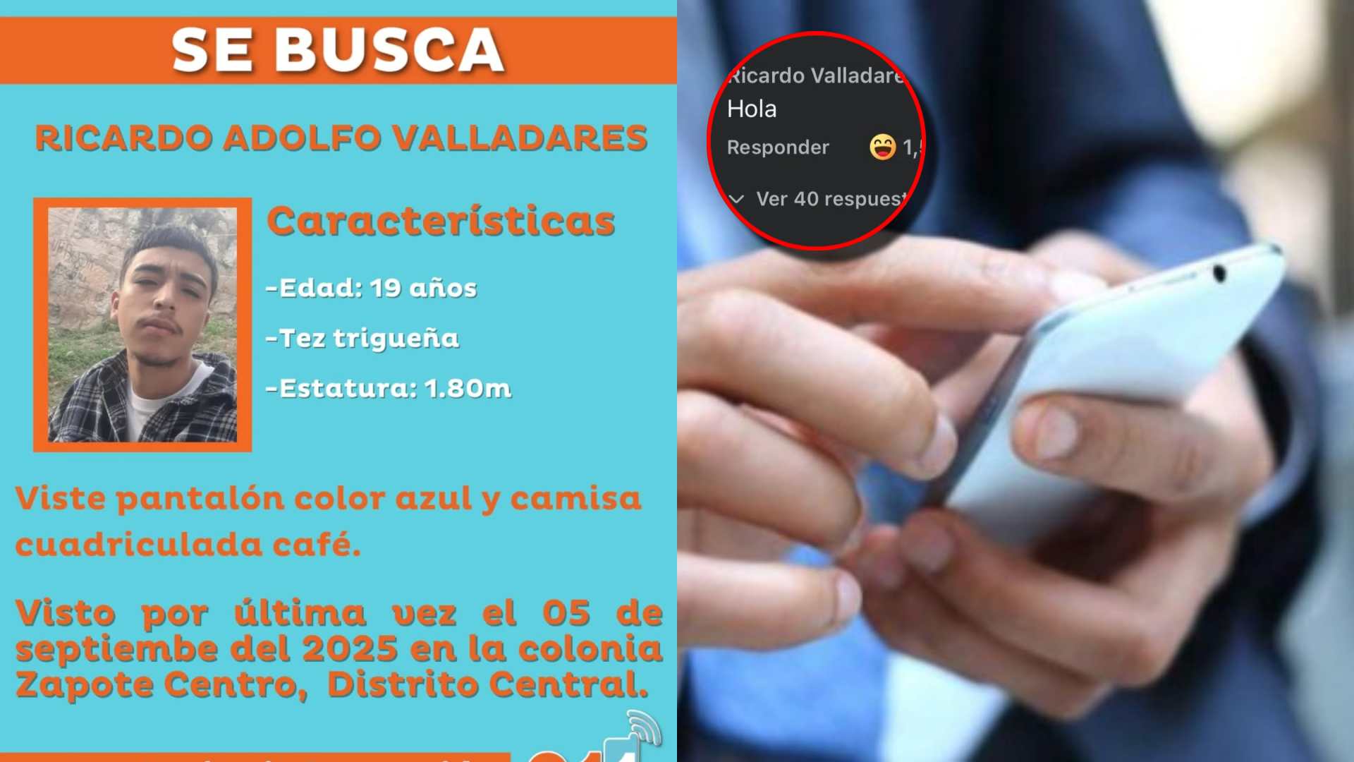Hondureño responde con un “hola” publicación donde lo reportan como desaparecido