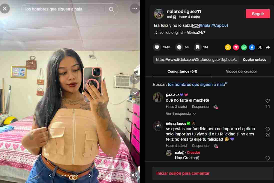 Nala Rodríguez comparte mensajes que preocupan a sus seguidores