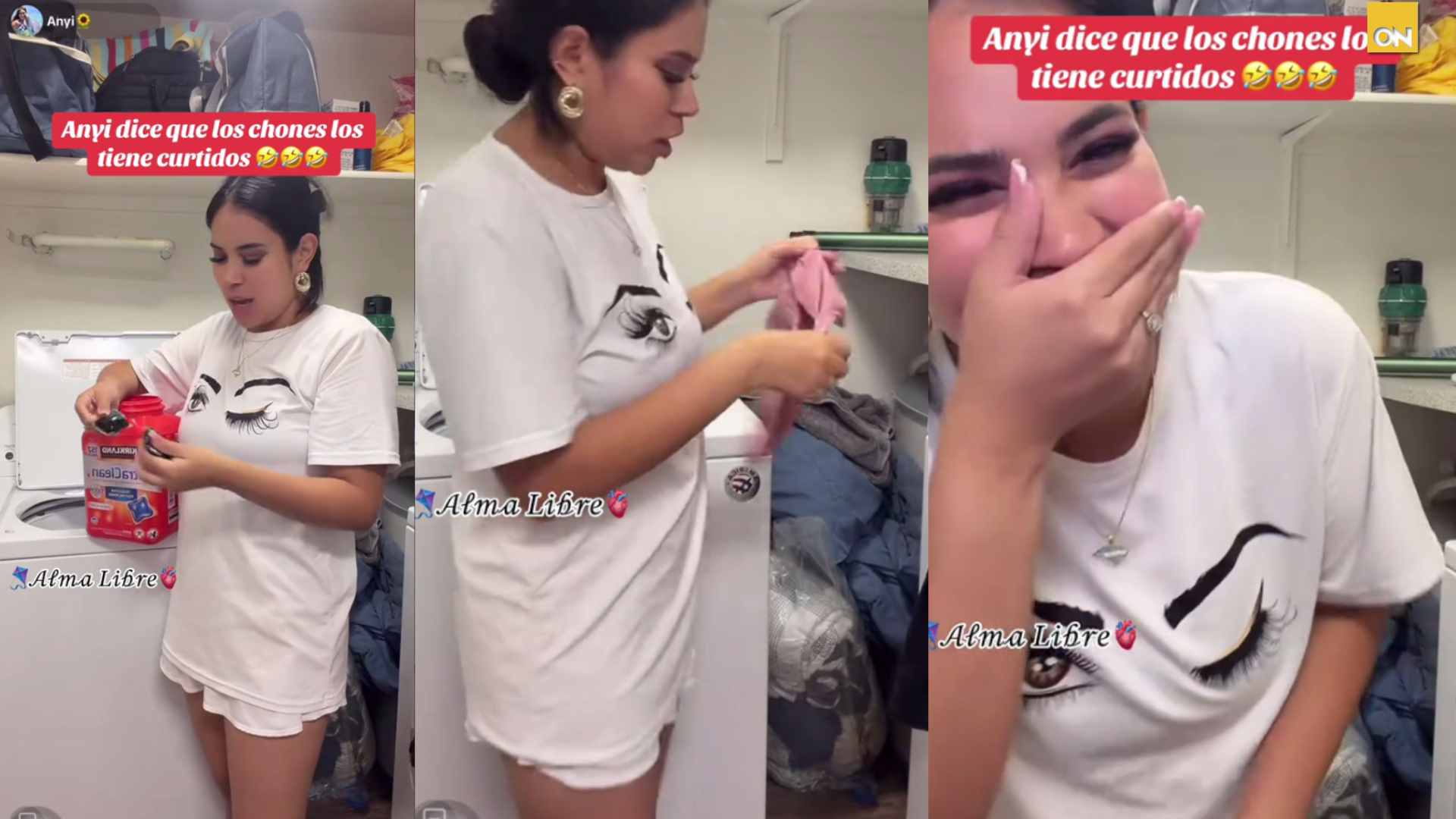 Anyi Ortez causa revuelo en redes al mostrar la ropa interior que iba a lavar: ‘Esto está curtido’