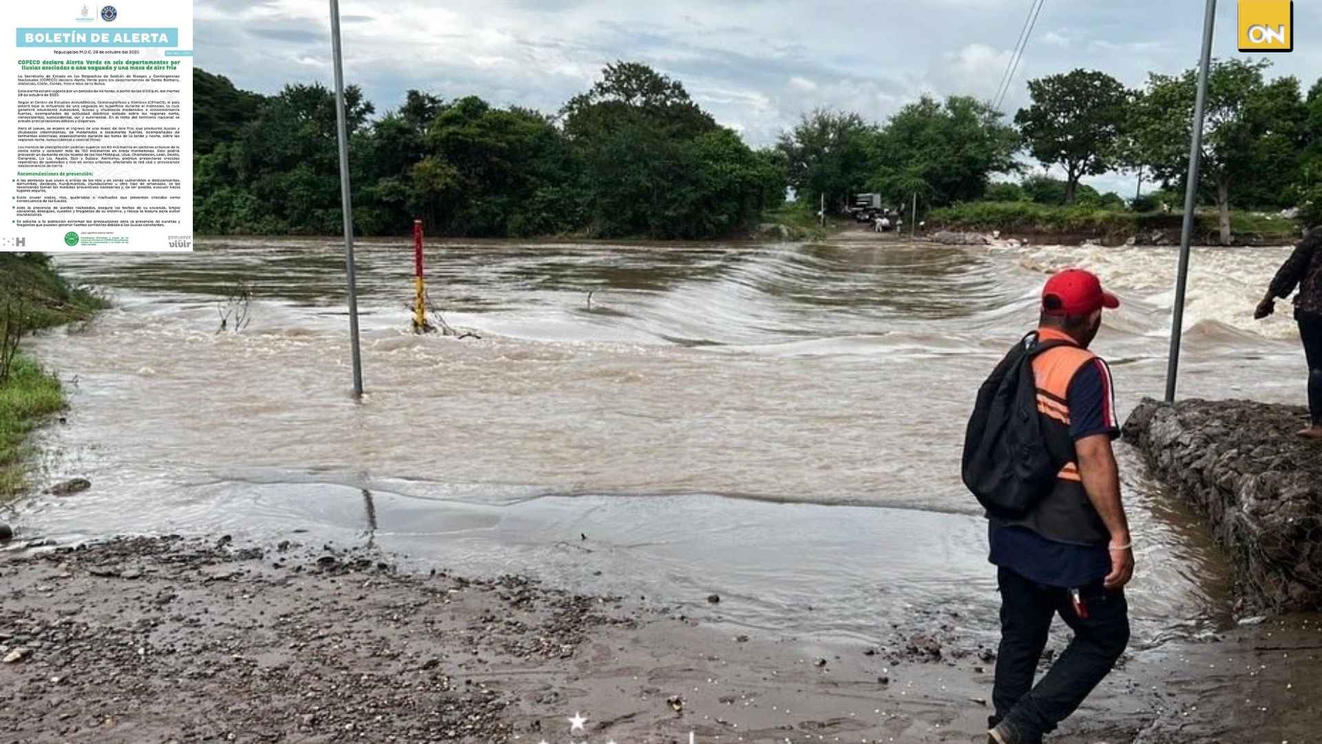 Copeco declara alerta verde en seis departamentos por lluvias