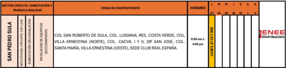 Cortes Energía ENEE anuncia cortes de energía para este lunes 27 de octubre ¿qué zonas se verán afectadas?