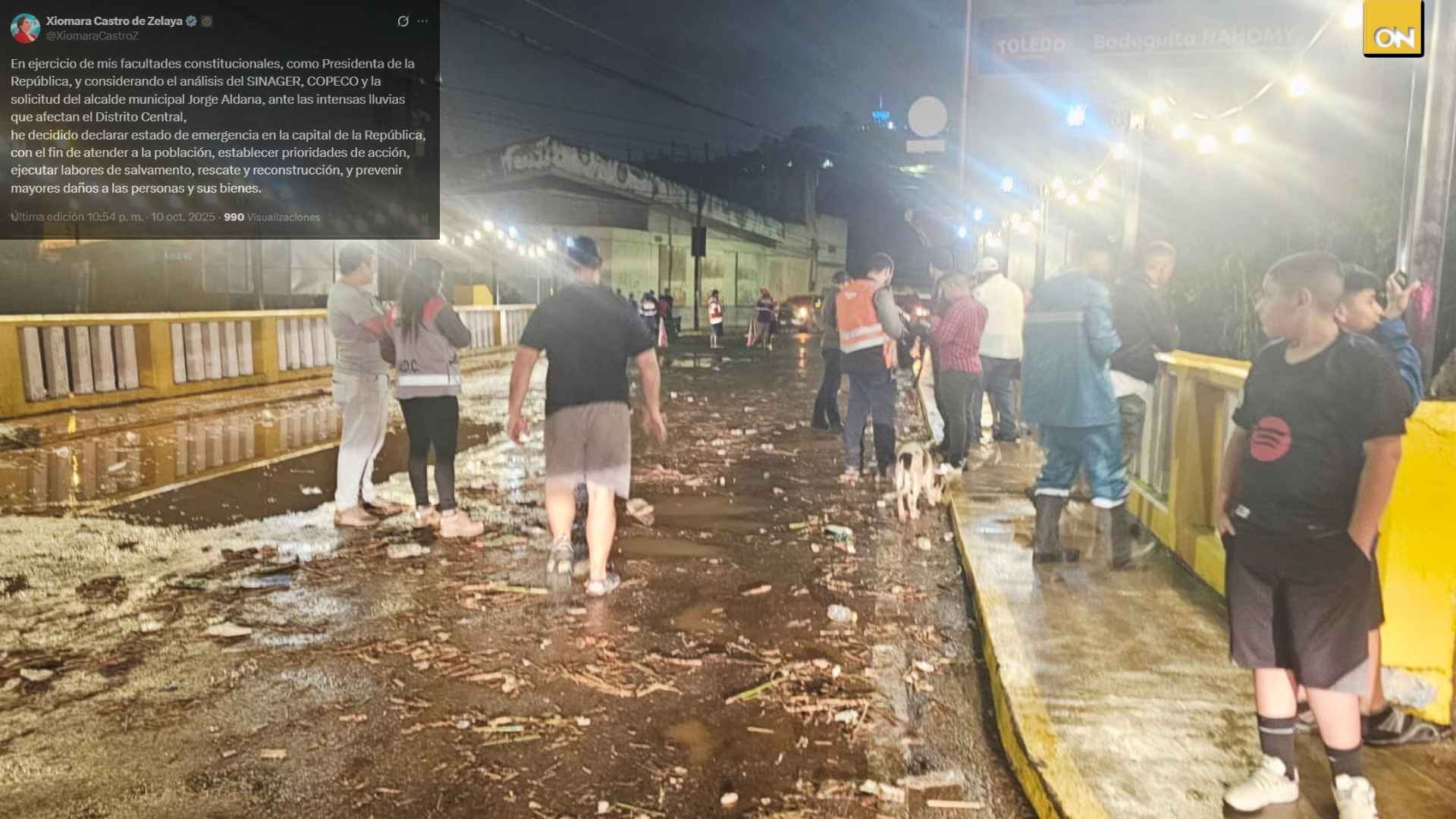 Presidenta Xiomara Castro declara estado de emergencia en el Distrito Central