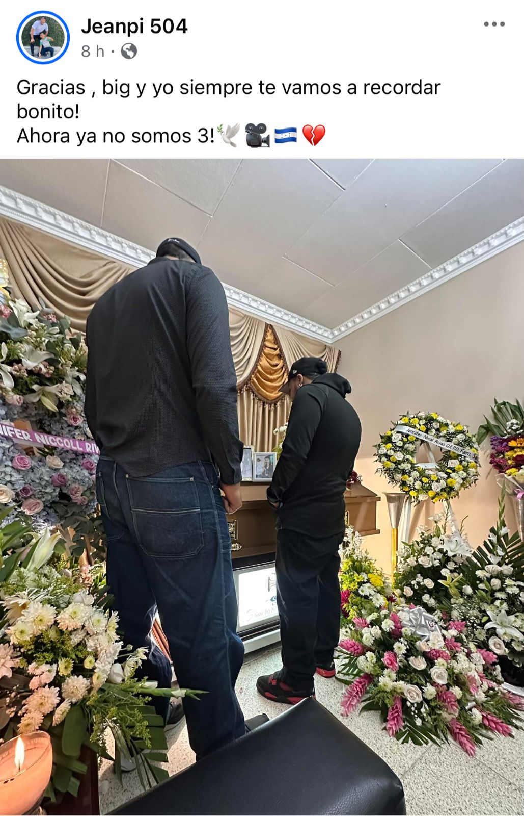 Creadores de contenido hondureños se despiden de Jenifer Rivas con emotivos mensajes