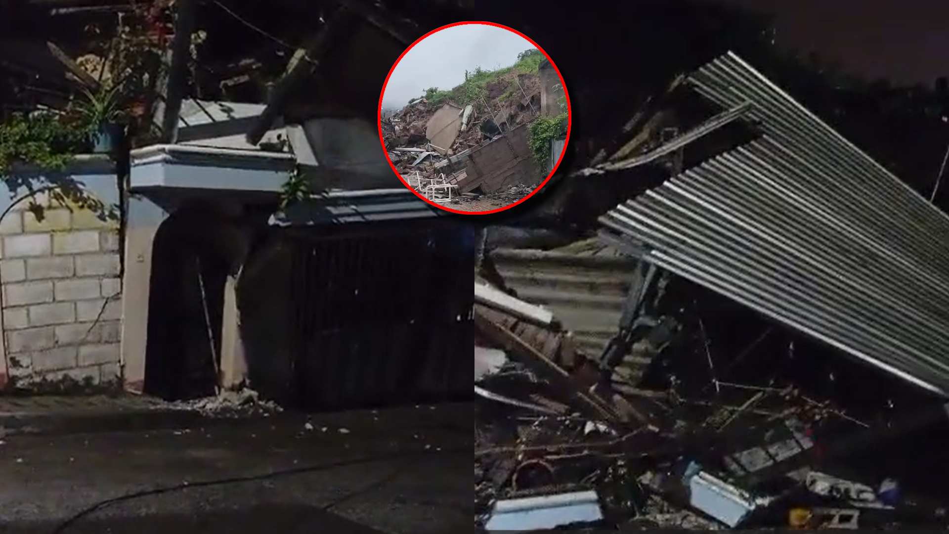 Captan momento en que casa se desmorona en colonia El Reparto