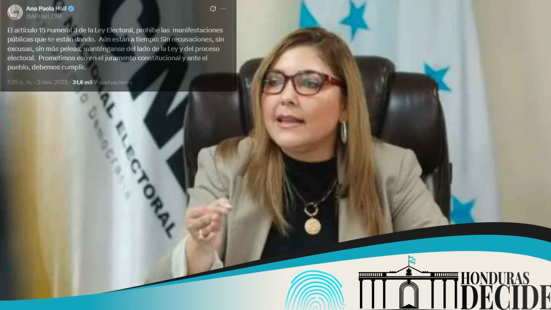 Ana Paola Hall llama a sus homólogos a respetar le ley y cesar enfrentamientos internos