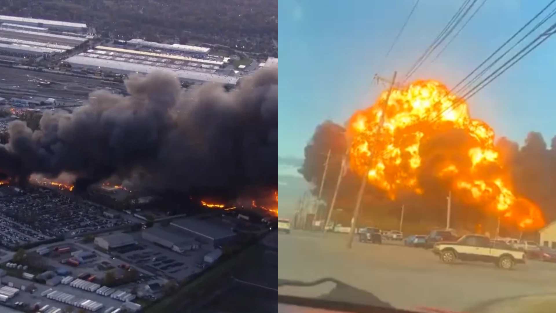 Captan momento de accidente de avión de carga en Louisville