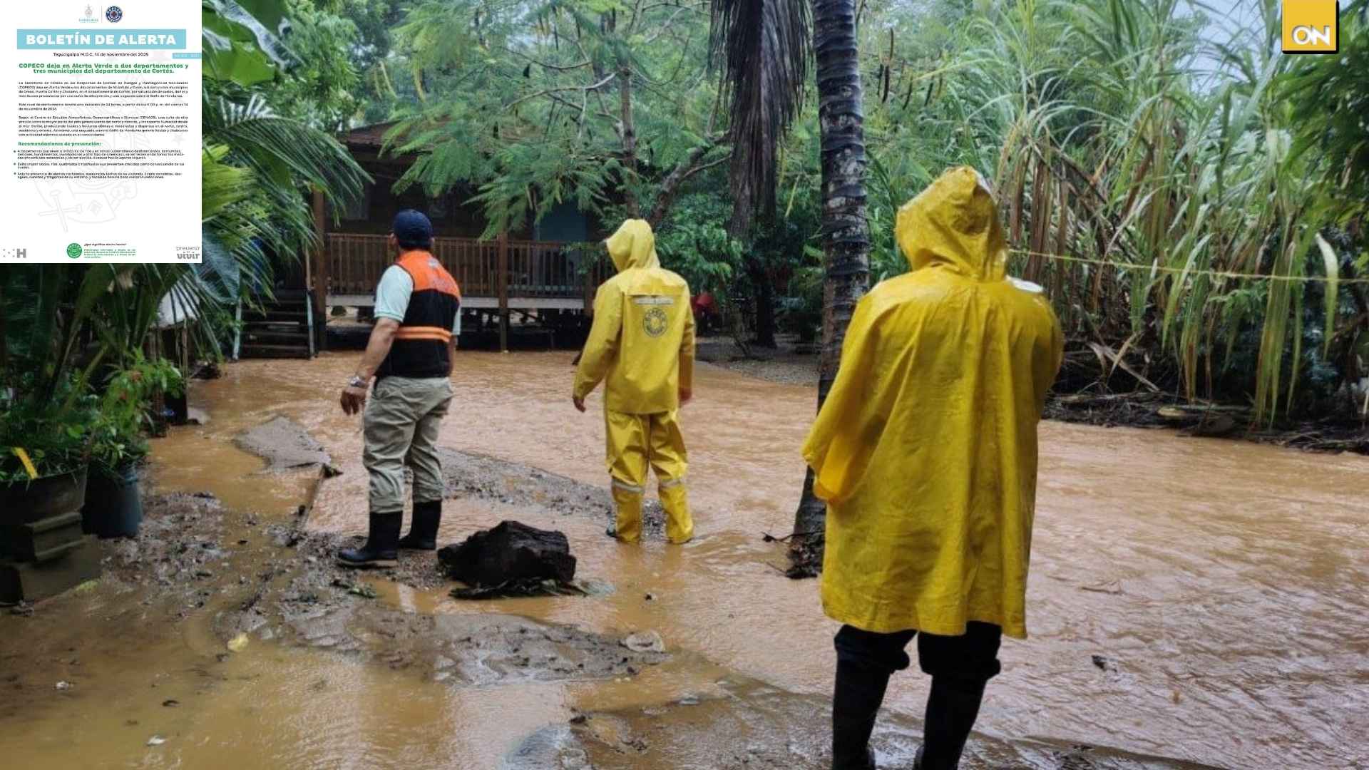 Copeco deja en alerta verde en Atlántida, Colón y tres municipios de Cortés