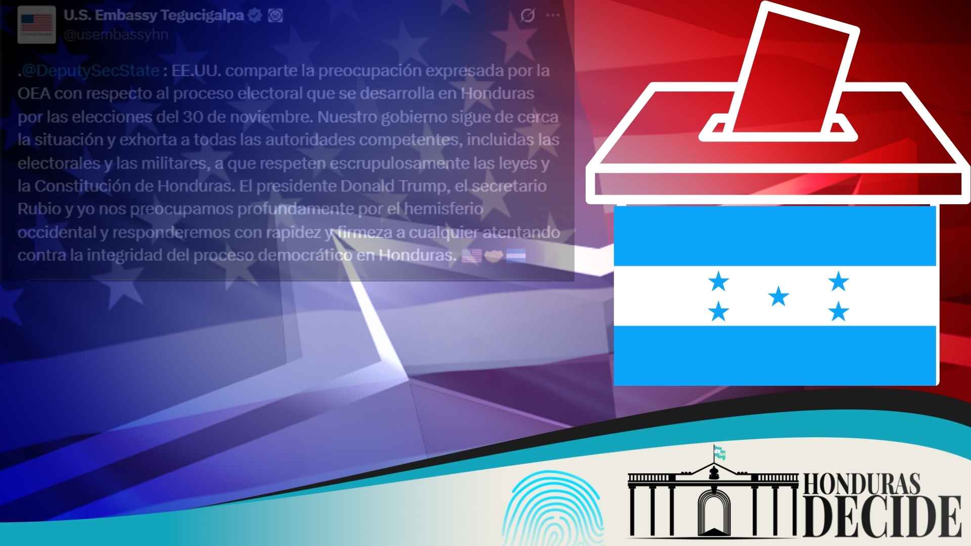 Reacciones encendidas tras advertencia de EE.UU. sobre elecciones en Honduras