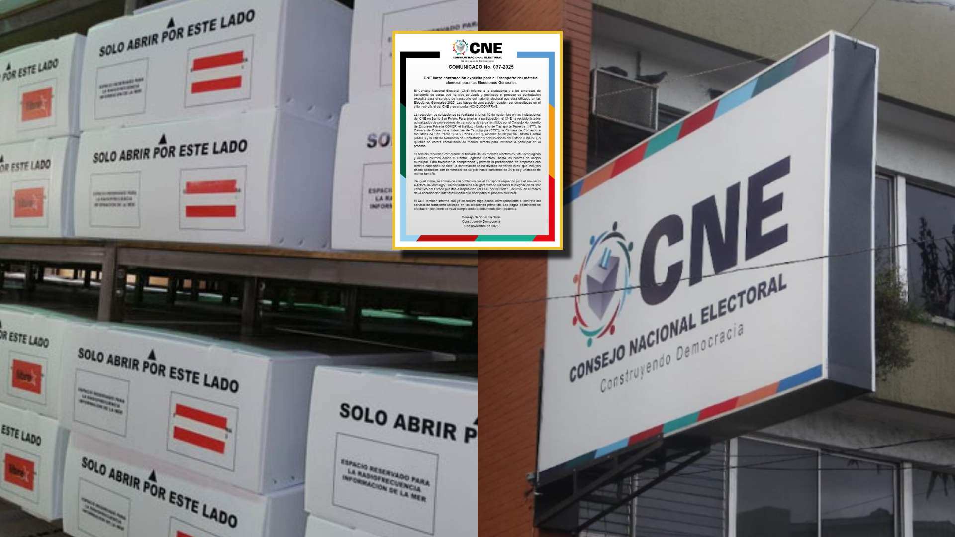 CNE: Contratación expedita para transporte del material electoral