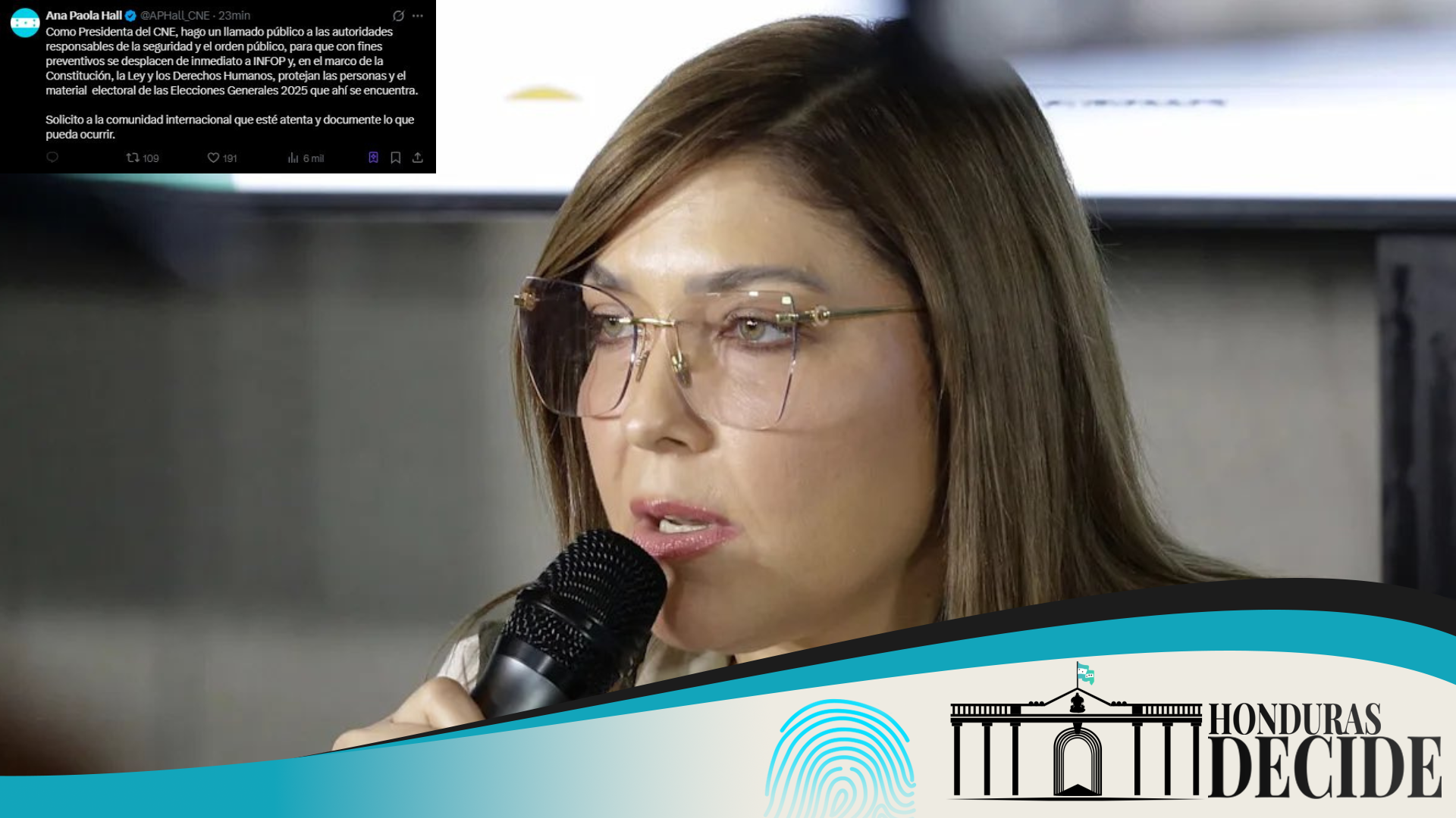 Ana Paola Hall reitera llamado de emergencia pide seguridad en el CLE y alerta a la comunidad internacional