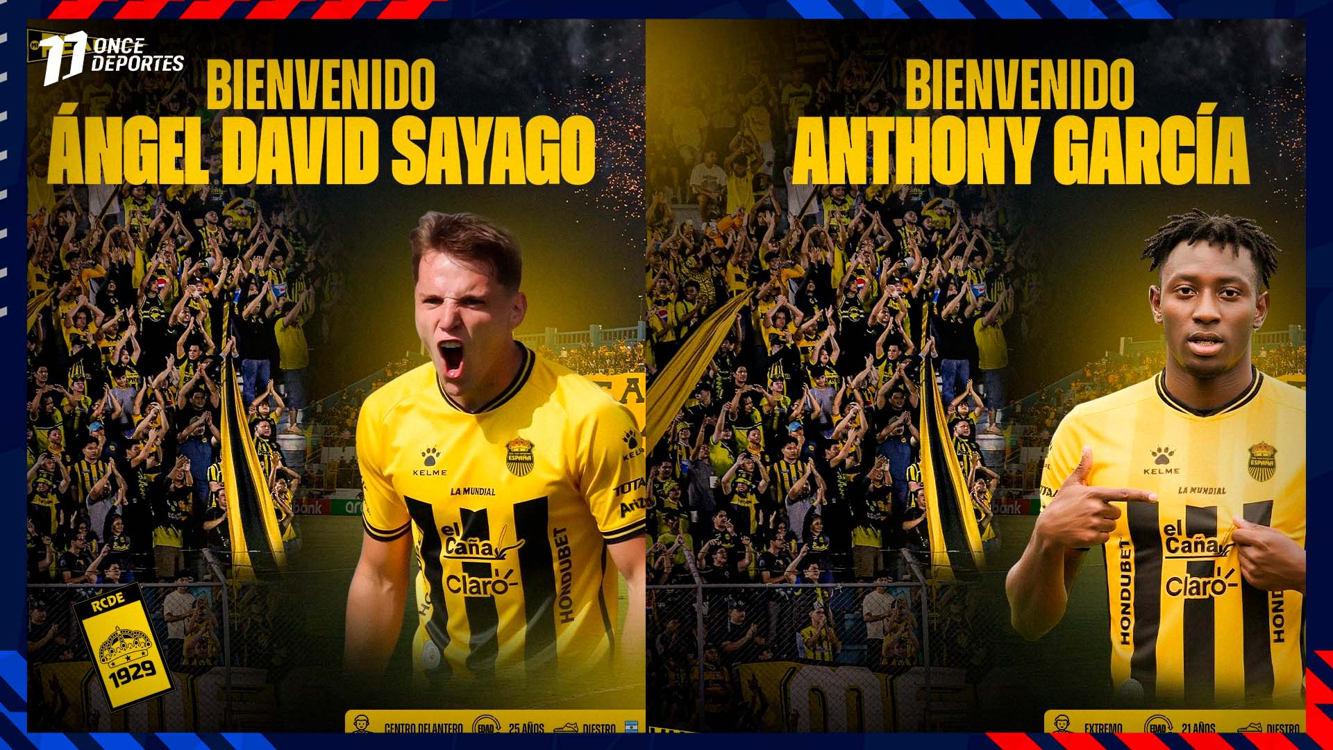 Real España anuncia fichajes de Ángel Sayago y Anthony García para 2026