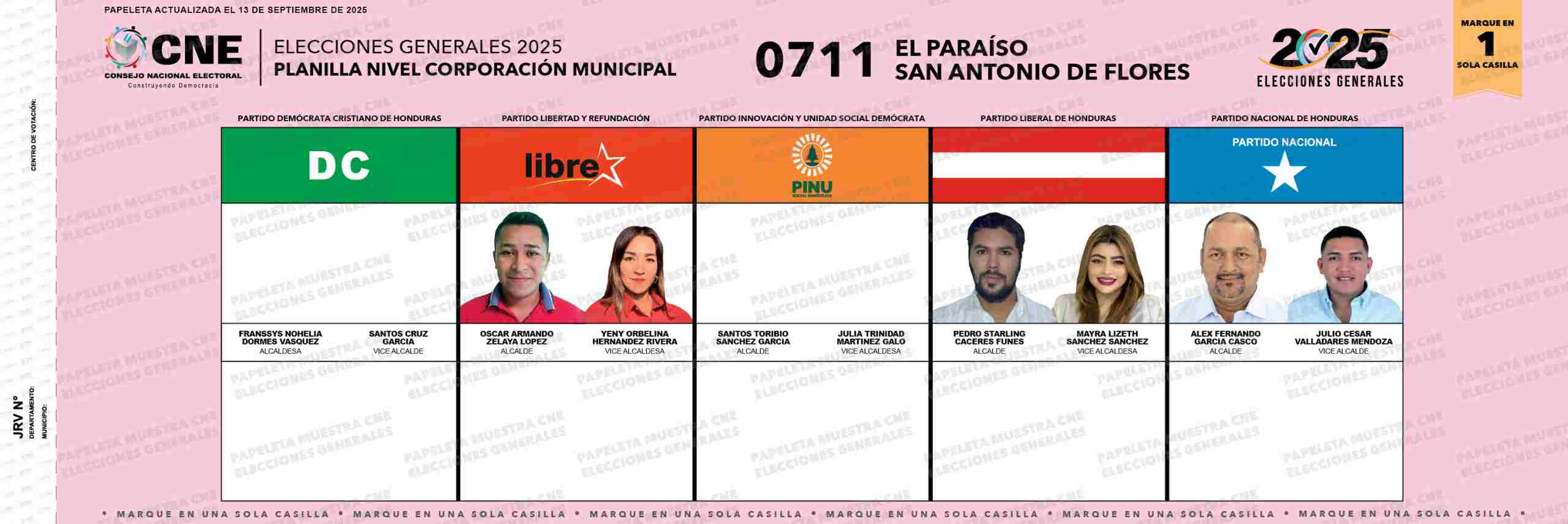 San Antonio de Flores, El Paraíso celebrará elecciones este domingo tras fallo el 30 de noviembre
