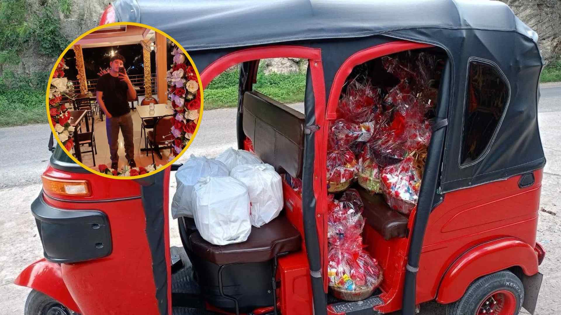Conmovió a todos🥹: Mototaxista de Santa Bárbara regala canastas y comida a sus pasajeros