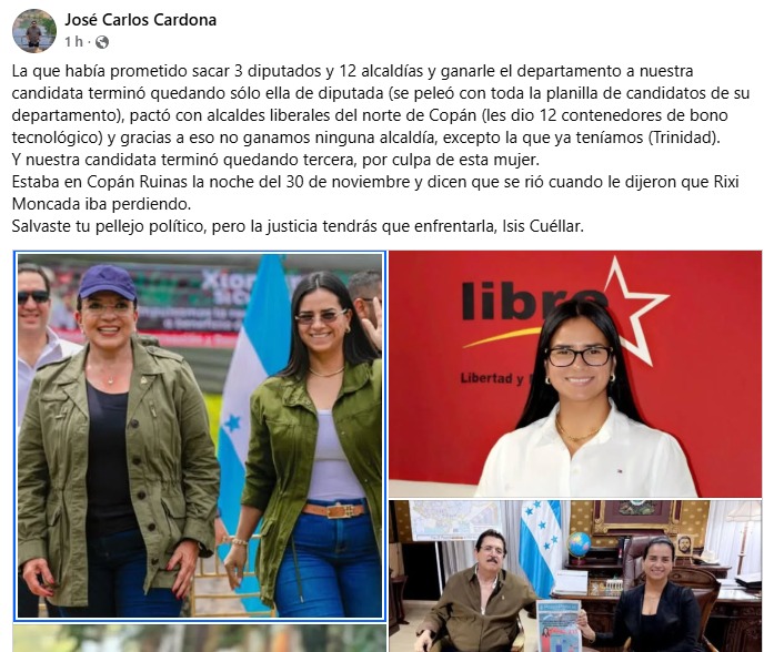 José Carlos Cardona Isis Cuéllar “Dicen que se reía cuando supo que Rixi iba perdiendo”: José Carlos Cardona arremete contra Isis Cuéllar