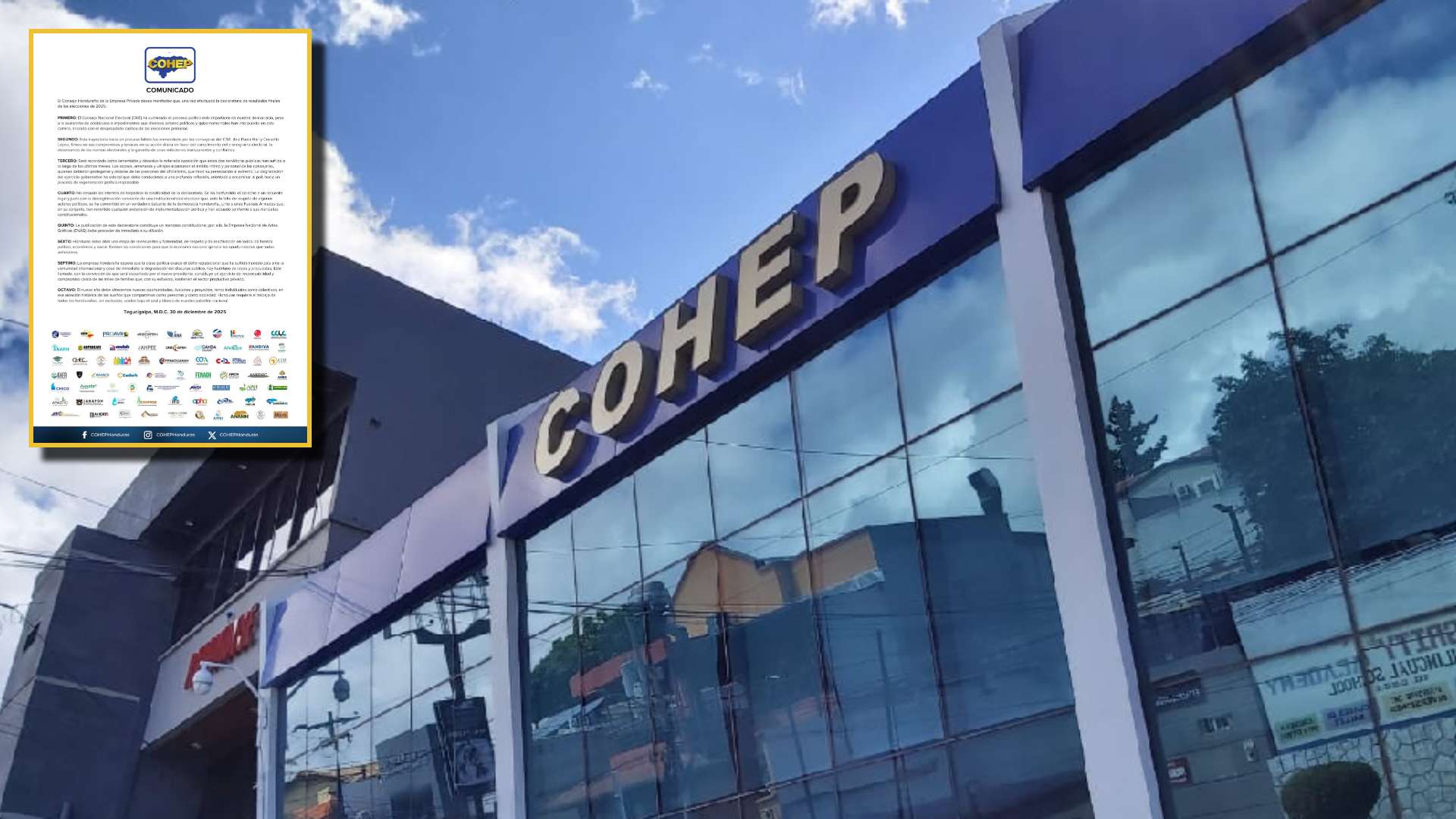 COHEP se pronuncia tras declaratoria del CNE y reconoce a consejeras Ana Paola Hall y Cossette López