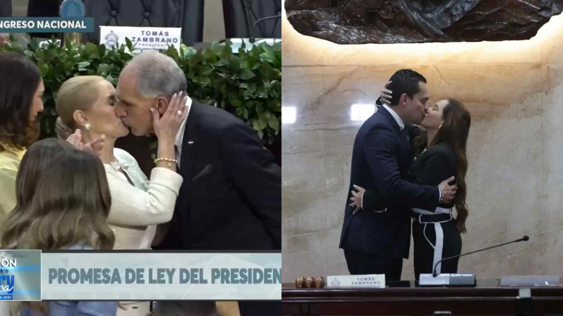 Besos que marcaron el poder: gestos de apoyo protagonizan nuevas presidencias en Honduras