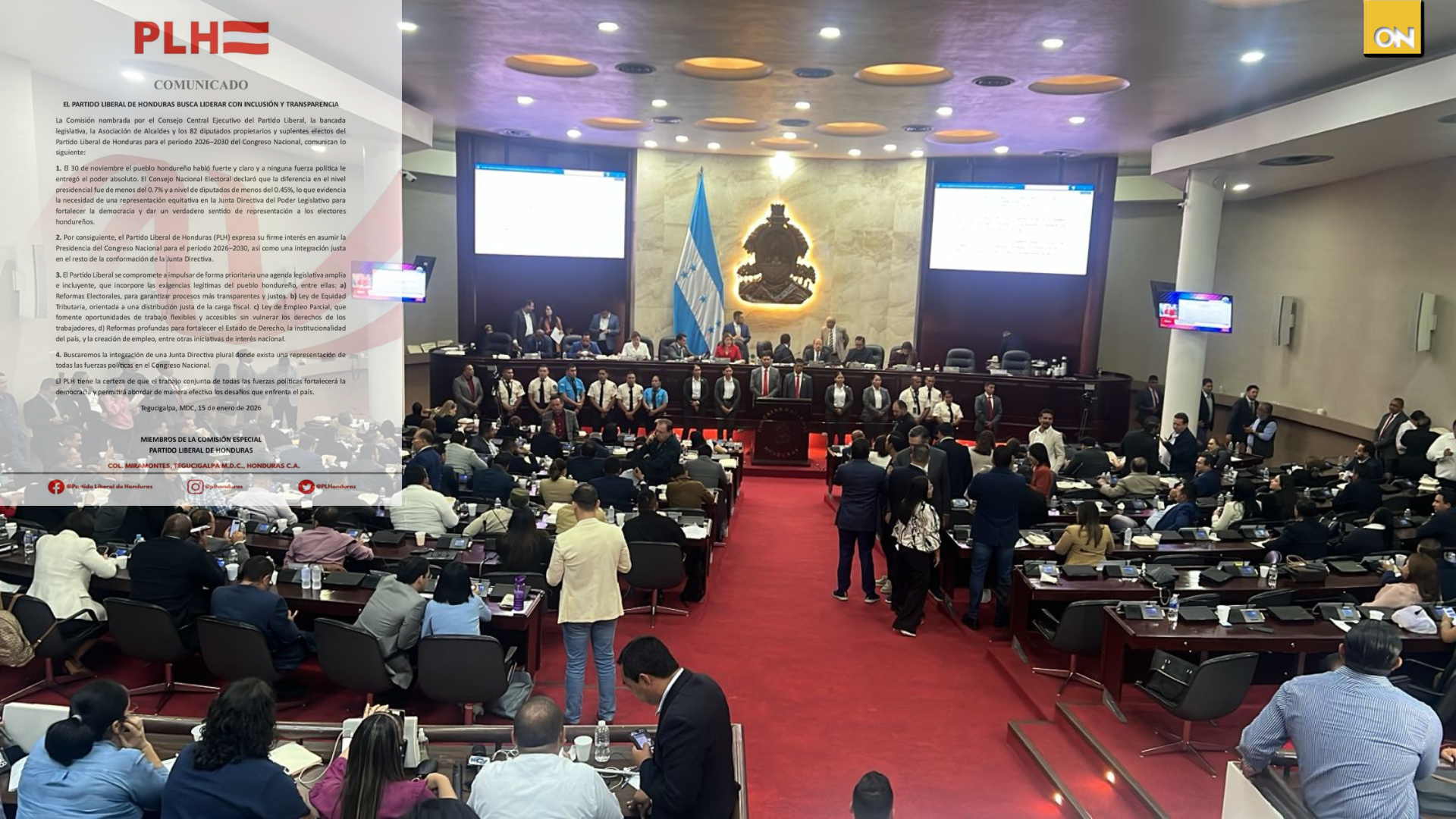 Partido Liberal de manera oficial reafirma intención de presidir el Congreso Nacional