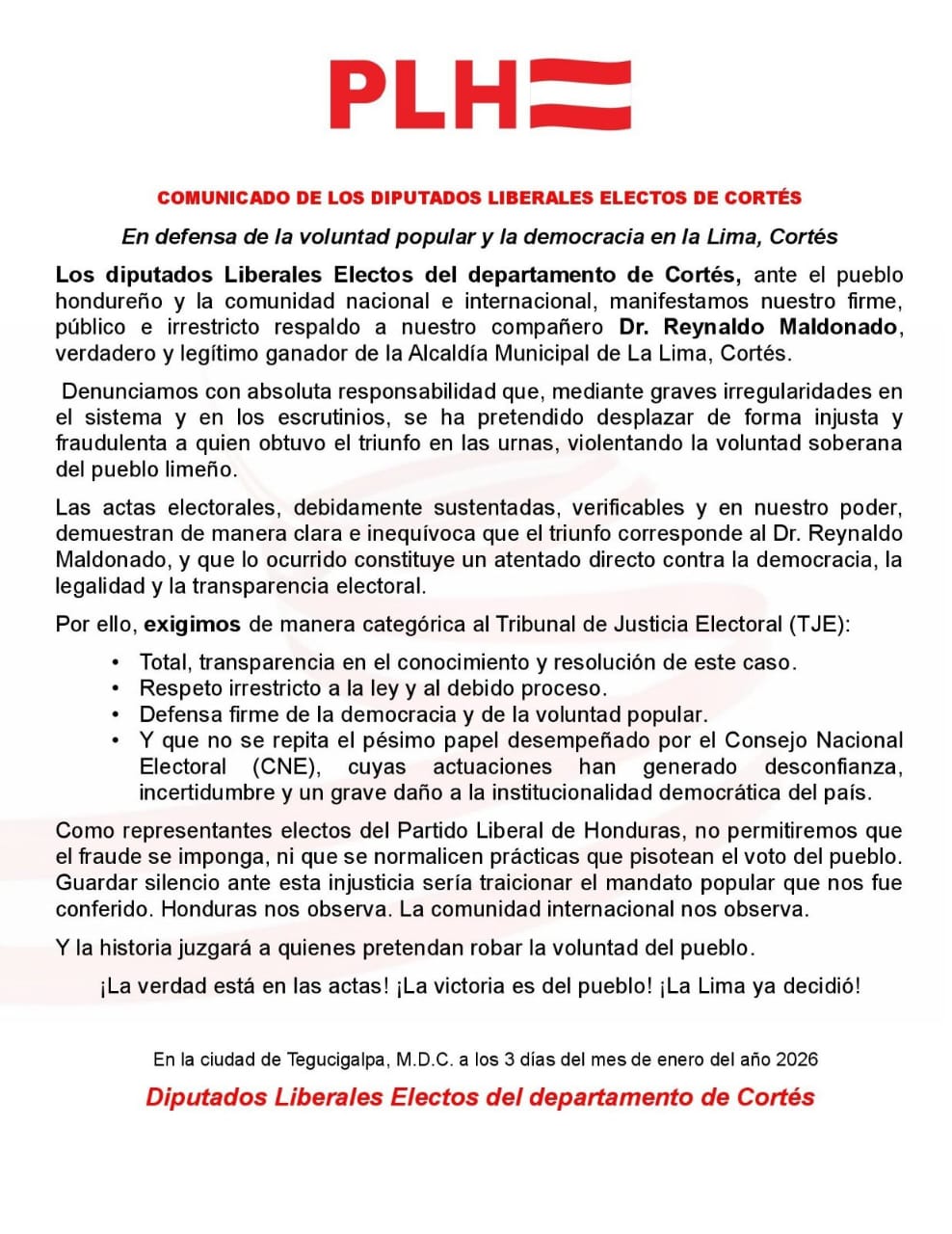 Diputados Liberales Reinaldo Maldonado