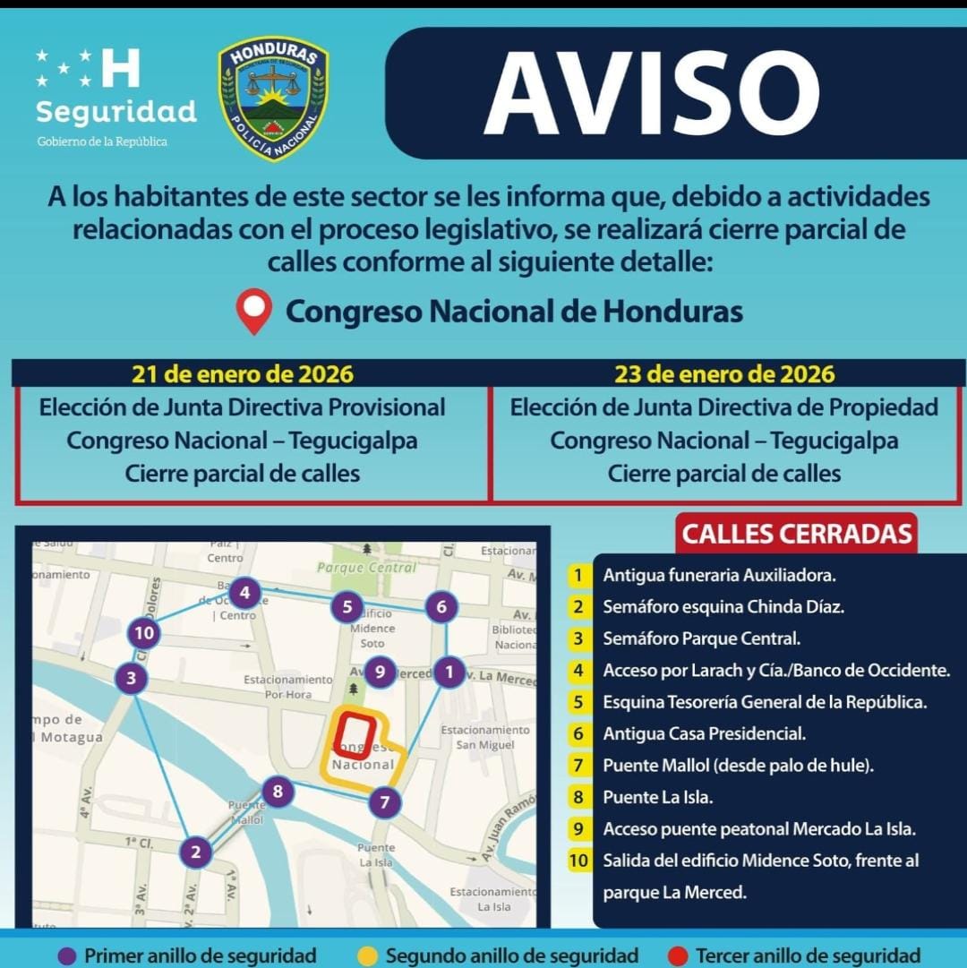 Calles cerradas actividades legislativas