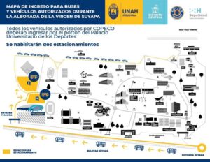 Estacionamientos habilitados para visitantes de la Virgen de Suyapa
